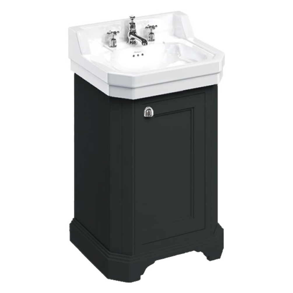 Burlington Edwardian 560mm Basin & Matt Black Freestanding Vanity Unit